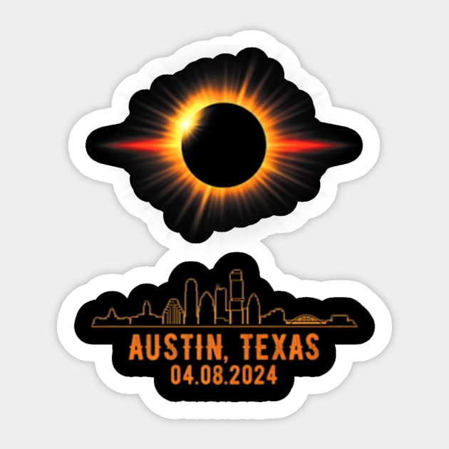 Total Solar Eclipse 04.08.2024 Austin Texas Sticker by Diana-Arts-C